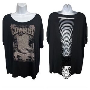 Vocal blingy cowgirl  top size large
